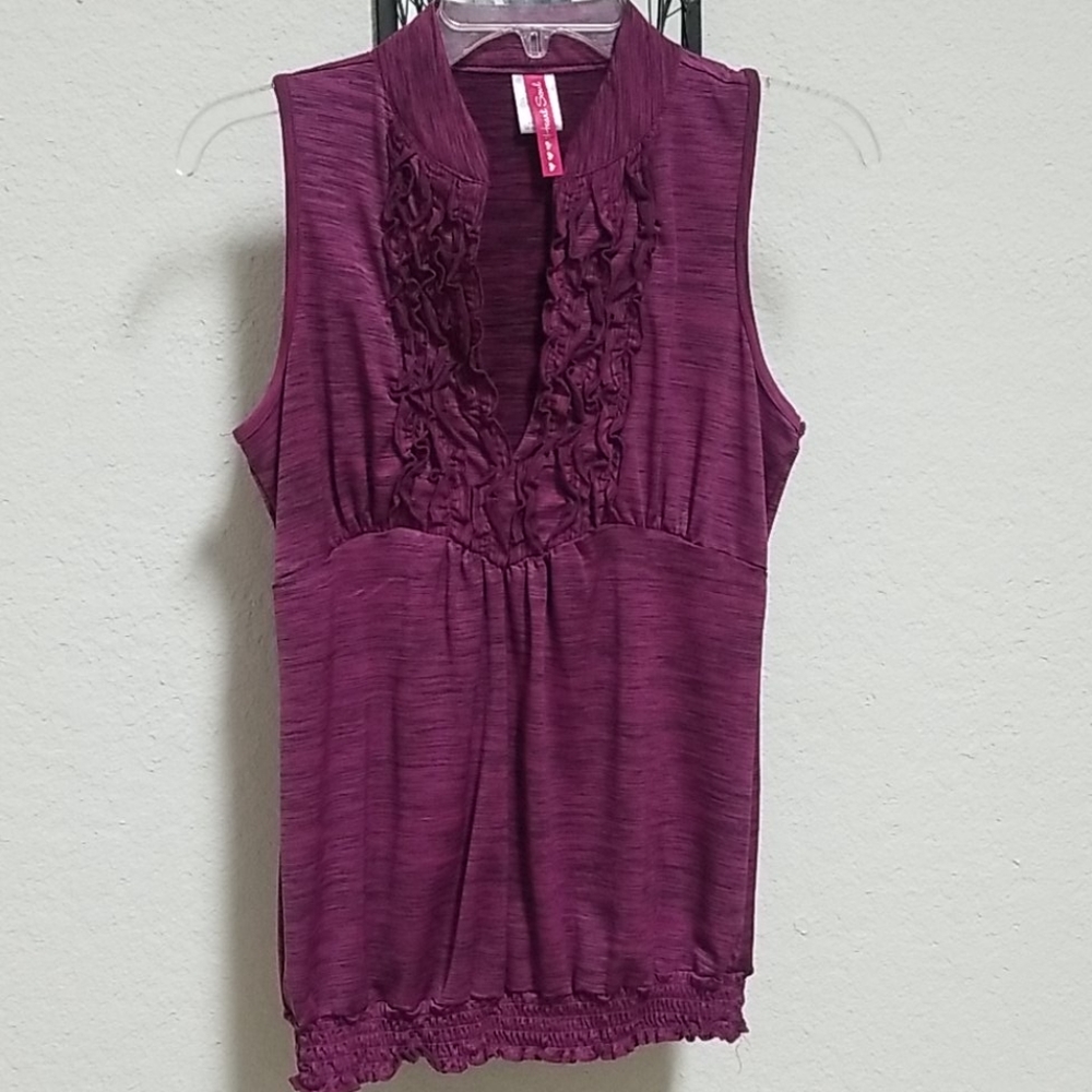 Heart Soul Jr Sized Medium Fushica Ruffled Top